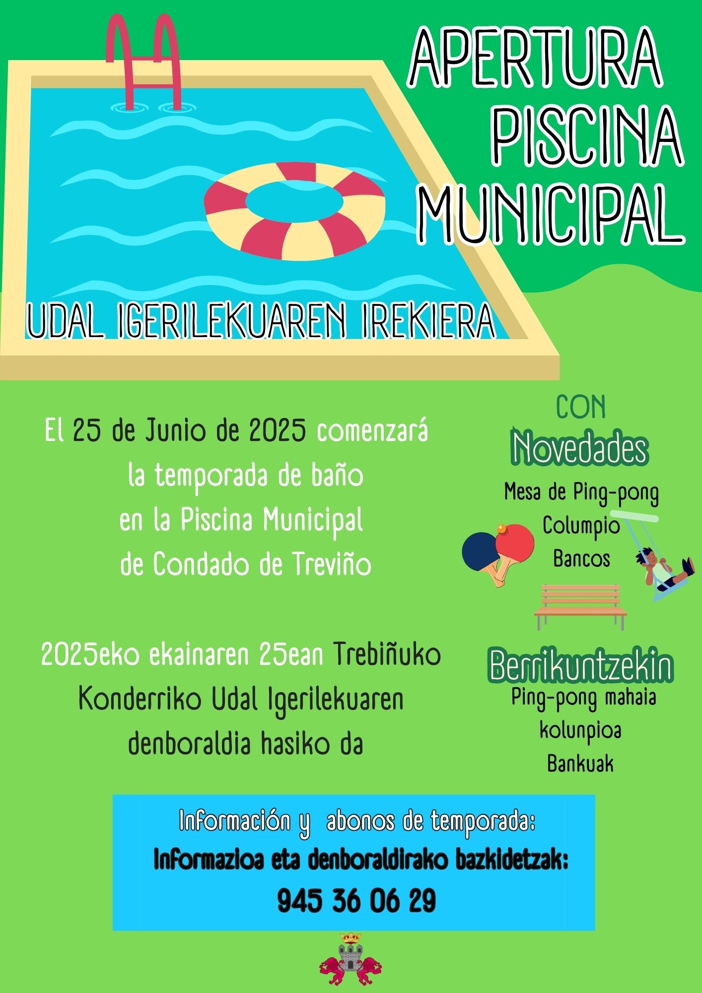 Apertura Piscina Municipal Condado de Treviño/Trebiñuko Konderriko Udaleko Igerilekuaren irekiera